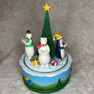 Russ Christmas 2019 Snowman,Polar Bear,and Penguin Music Box Plays Jingle Bells